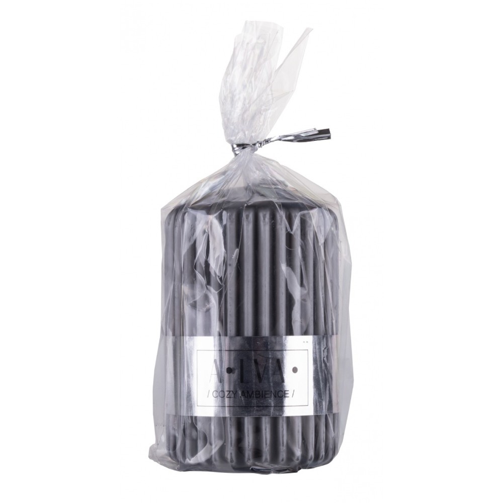 Свеча декоративная "Цилиндр Donau Home Alva", 60х60х90 мм, антрацит