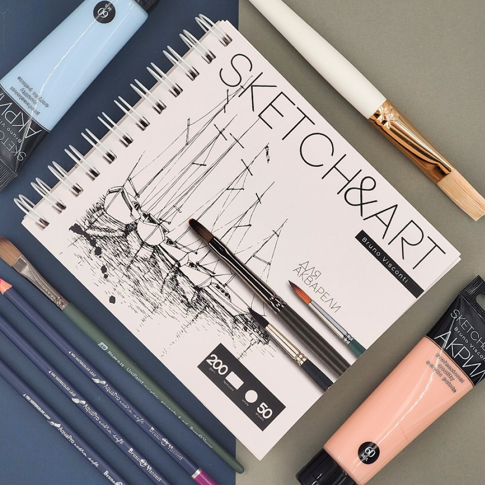 Скетчбук "Sketch&Art", 18х15.5 см, 200 г/м2, 50 листов, на спирали  - 6