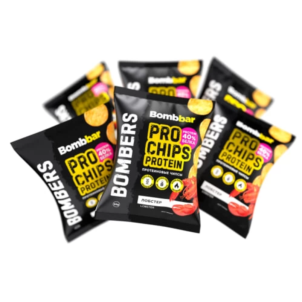 Чипсы "BOMBBAR" цельнозерновые, протеиновые со вкусом лобстера, 50 г
