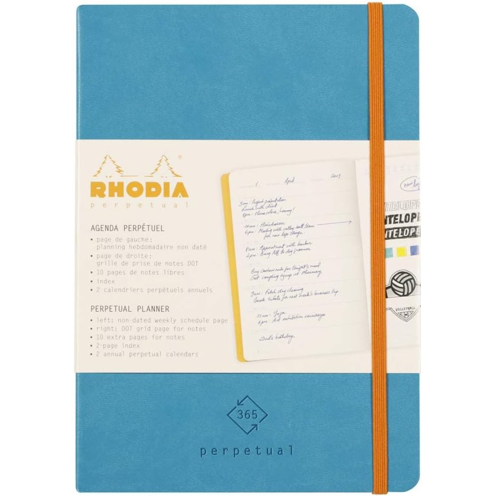 Еженедельник недатированный Clairefontaine Rhodia "Rhodiarama Perpetual", 148x210 мм, 128 страниц, бирюзовый