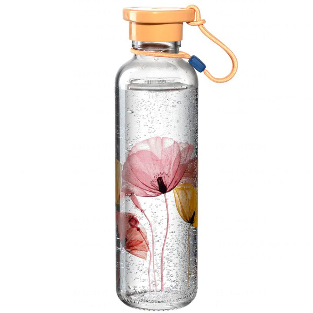 Бутылка для воды "Apricot Flower", стекло, 500 мл, прозрачный, желтый