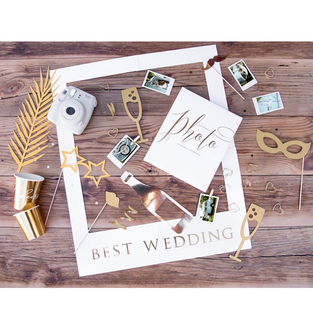 Набор для фотосессии "Давайте праздновать", 8 шт, золотистый - 4