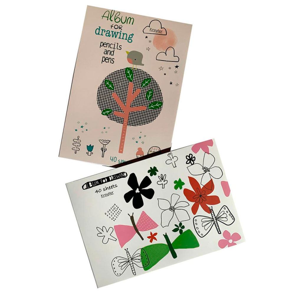 Альбом для рисования "Flowers", A4, 40 листов, склейка