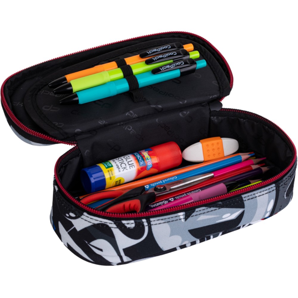 Пенал CoolPack "Street art", 1 отделение, черный, серый