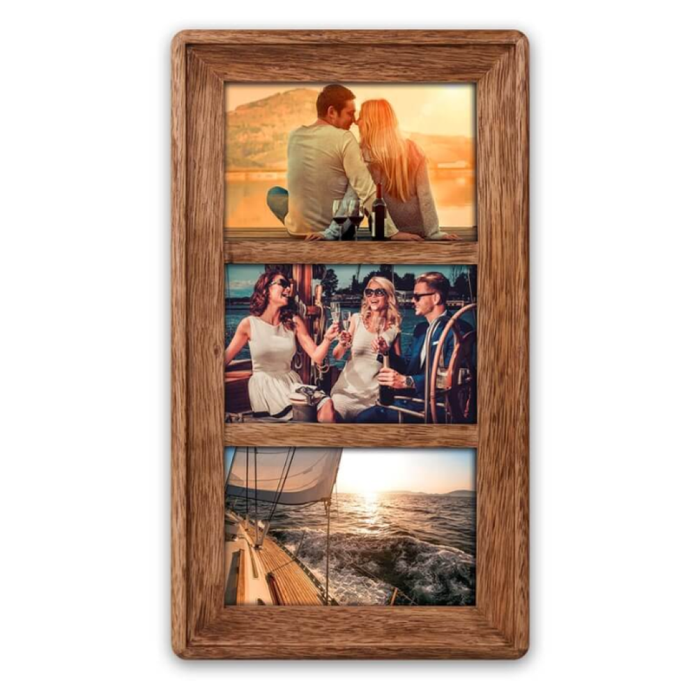 Фоторамка на 3 фото "RHONE", 10х15 см, коричневый