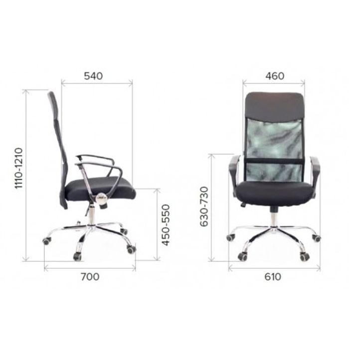 Кресло для руководителя EVERPROF "ULTRA", сетка, металл, черный. - 4