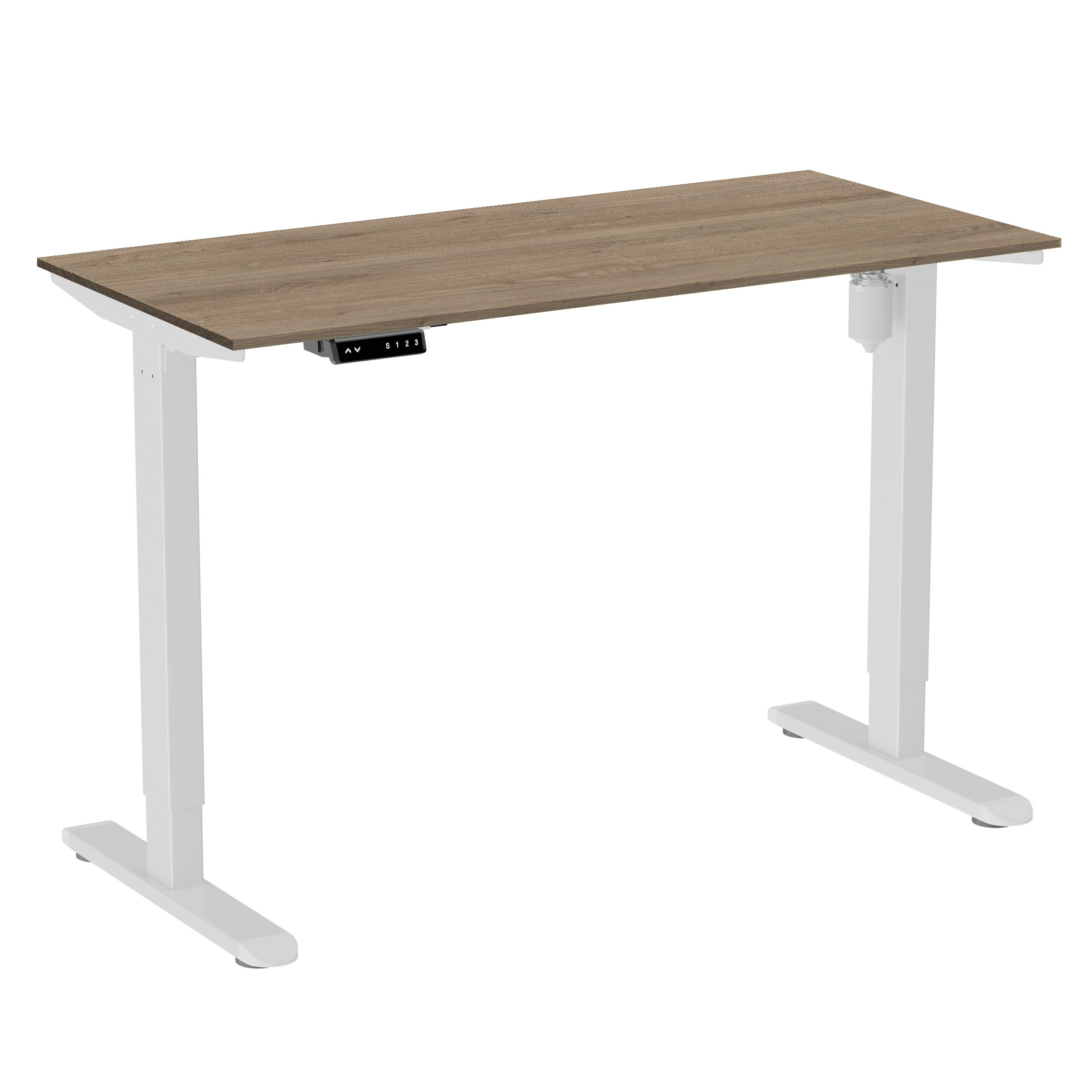 Стол с электроприводом WellDesk Light 1300x675х18 белый/дуб денвер трюфель (9116310+9072454)