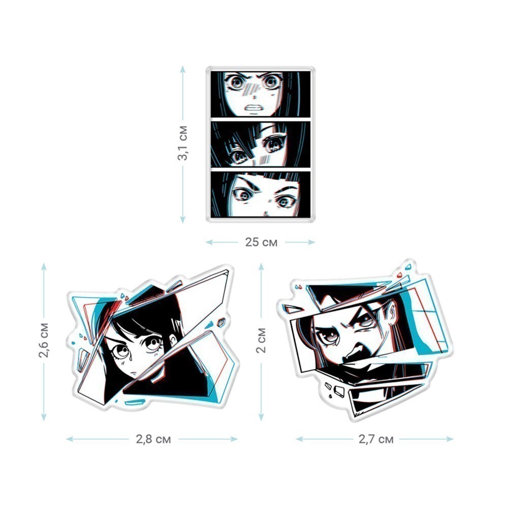 Значок "Kawaii", 3 шт/упак, ассорти - 3