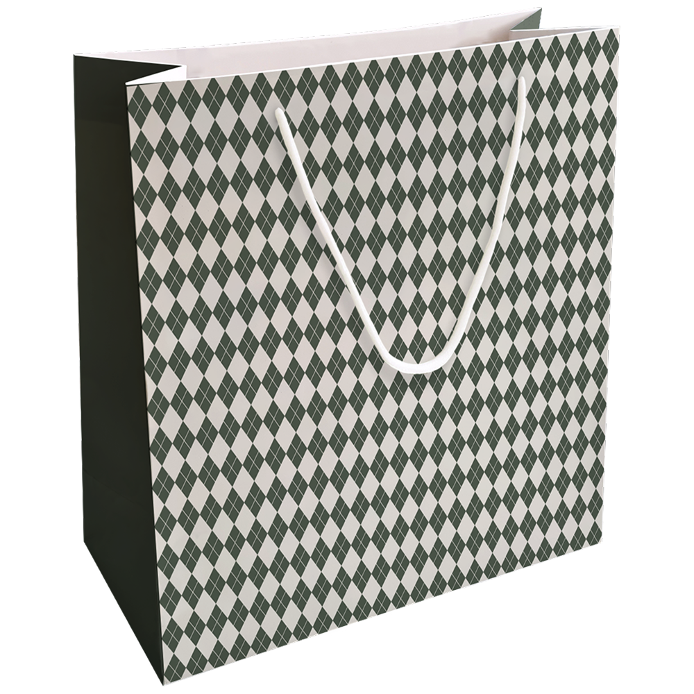 Пакет бумажный подарочный "Cage, 32х32х12 см, зеленый