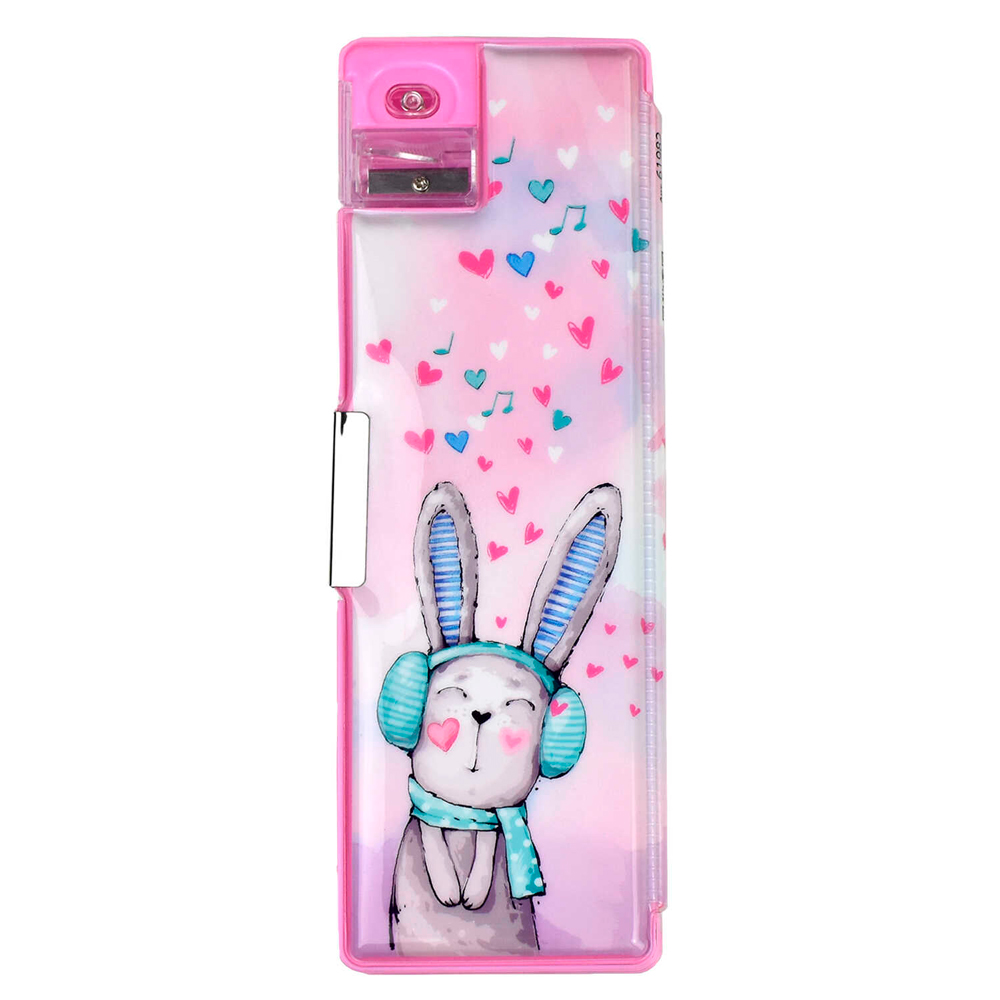 Пенал "Влюбленный кролик" с точилкой, 1 отделение