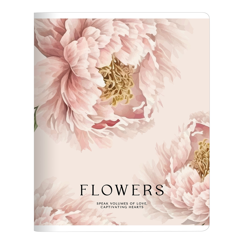 Тетрадь "Peony", A5, 48 листов, клетка, персиковый
