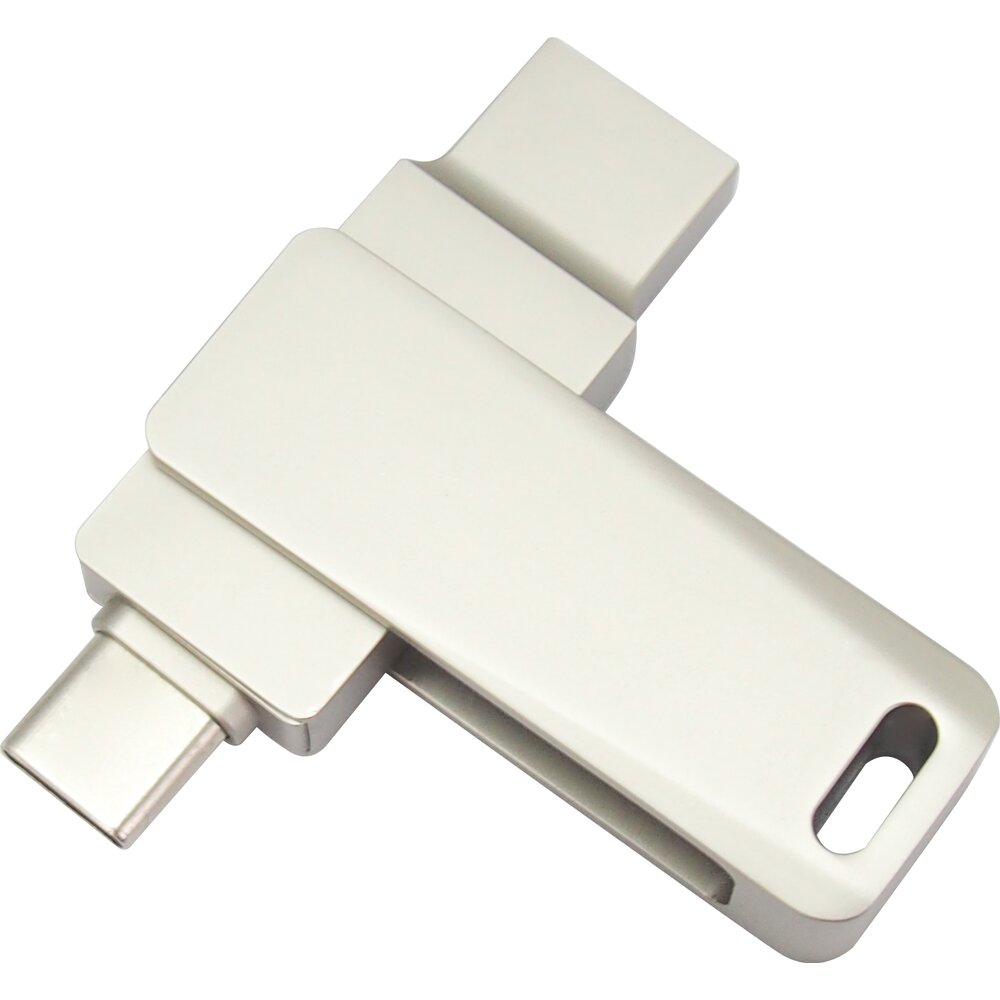 USB Flash накопитель 3.0 32 Gb СК-046, TypeC Dual, металл, серебристый  