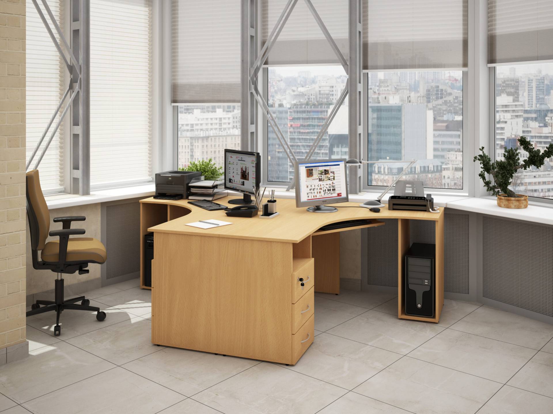 Коллекция Столица стол письменный С-1-12, 1200х700х750 мм, бук - 7