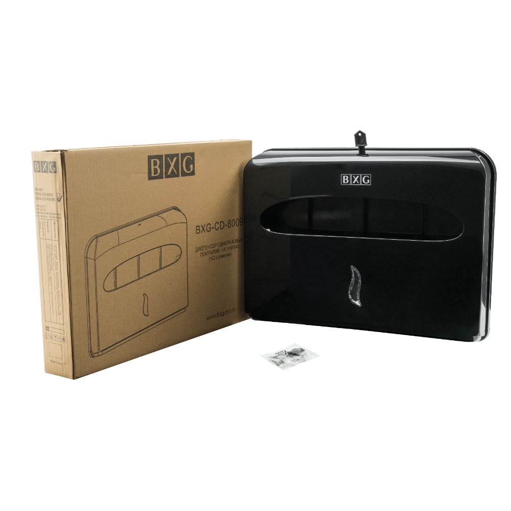 Диспенсер BXG-CD-8009В для бумажных покрытий на унитаз, черный - 2