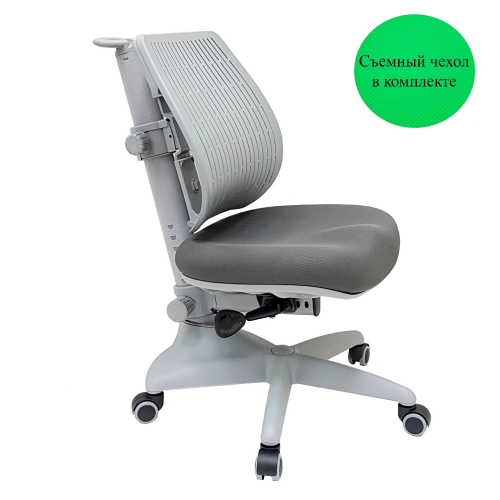 Кресло детское Comf-Pro UR-C3 SPEED ULTRA Chair, пластик, ткань, пластик, корпус серый, с чехлом салатовым, серый
