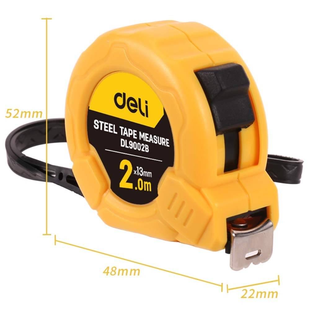 Рулетка Deli YS EDL9002B, 2 м х 13 мм, желтый, черный - 3