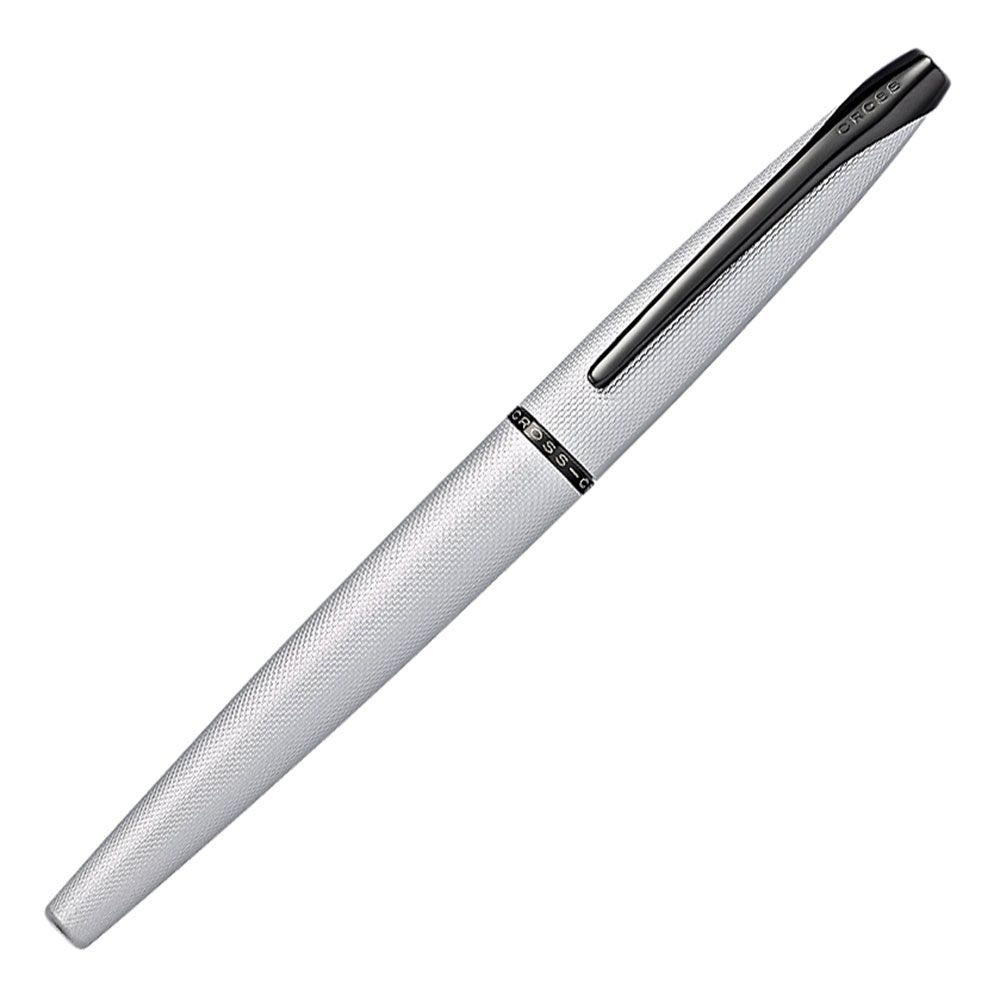 Ручка перьевая "Cross ATX Brushed Chrome Fountain Pen", M, белый, черный, патрон черный - 3