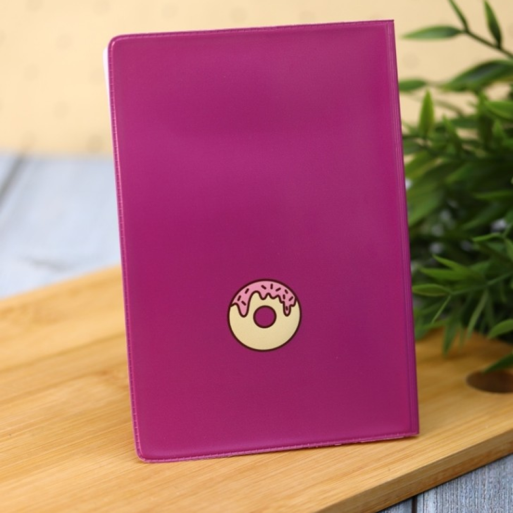 Обложка для паспорта "Capybara donut", разноцветный