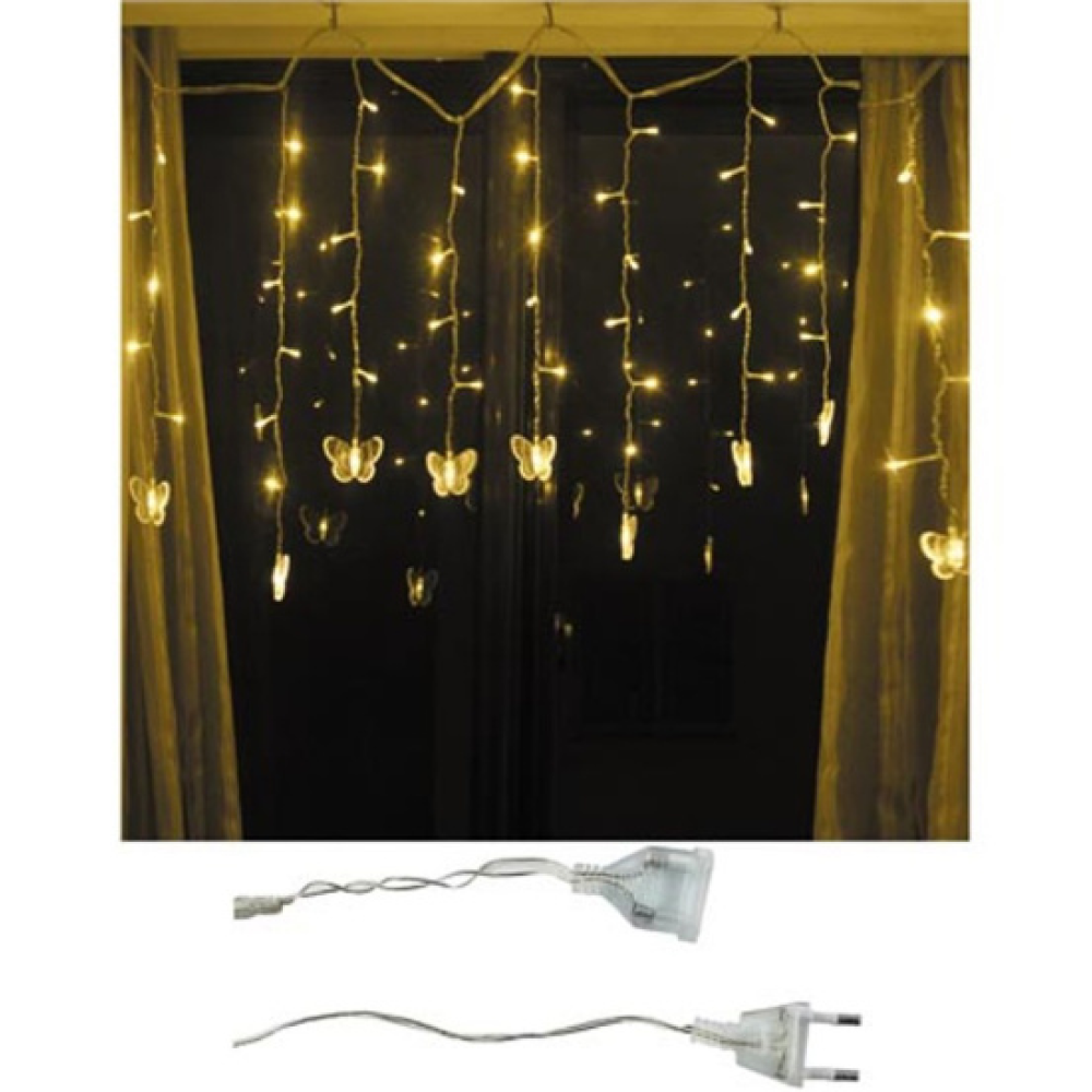 Гирлянда электрическая LED "Бахрома. Бабочка", тепло-белый - 4