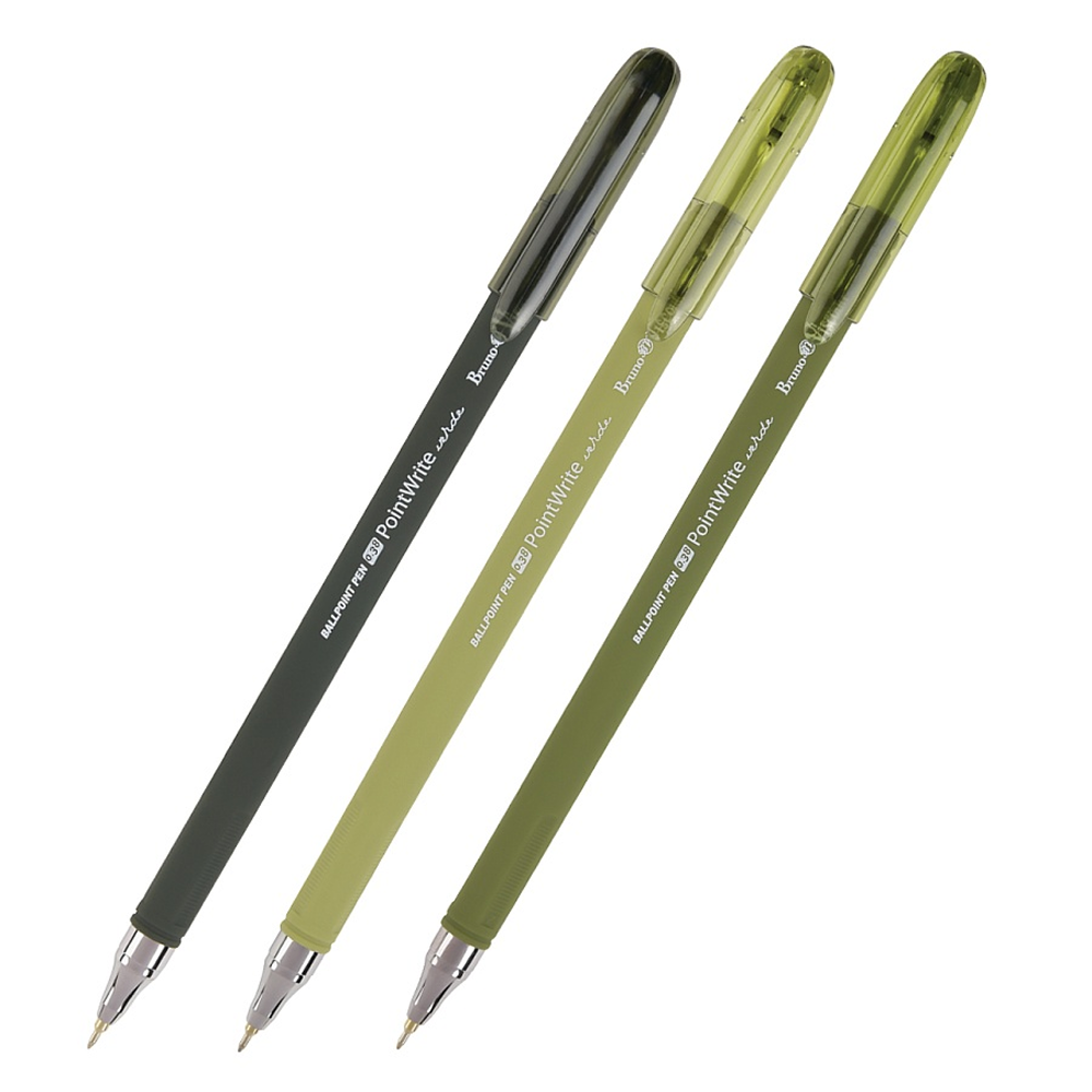 Ручка шариковая "PointWrite Verde", 0.38 мм., пластик, ассорти, синий