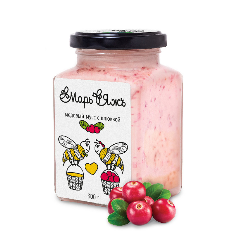 Медовый мусс "МарьЯжъ" с клюквой, 300 гр 