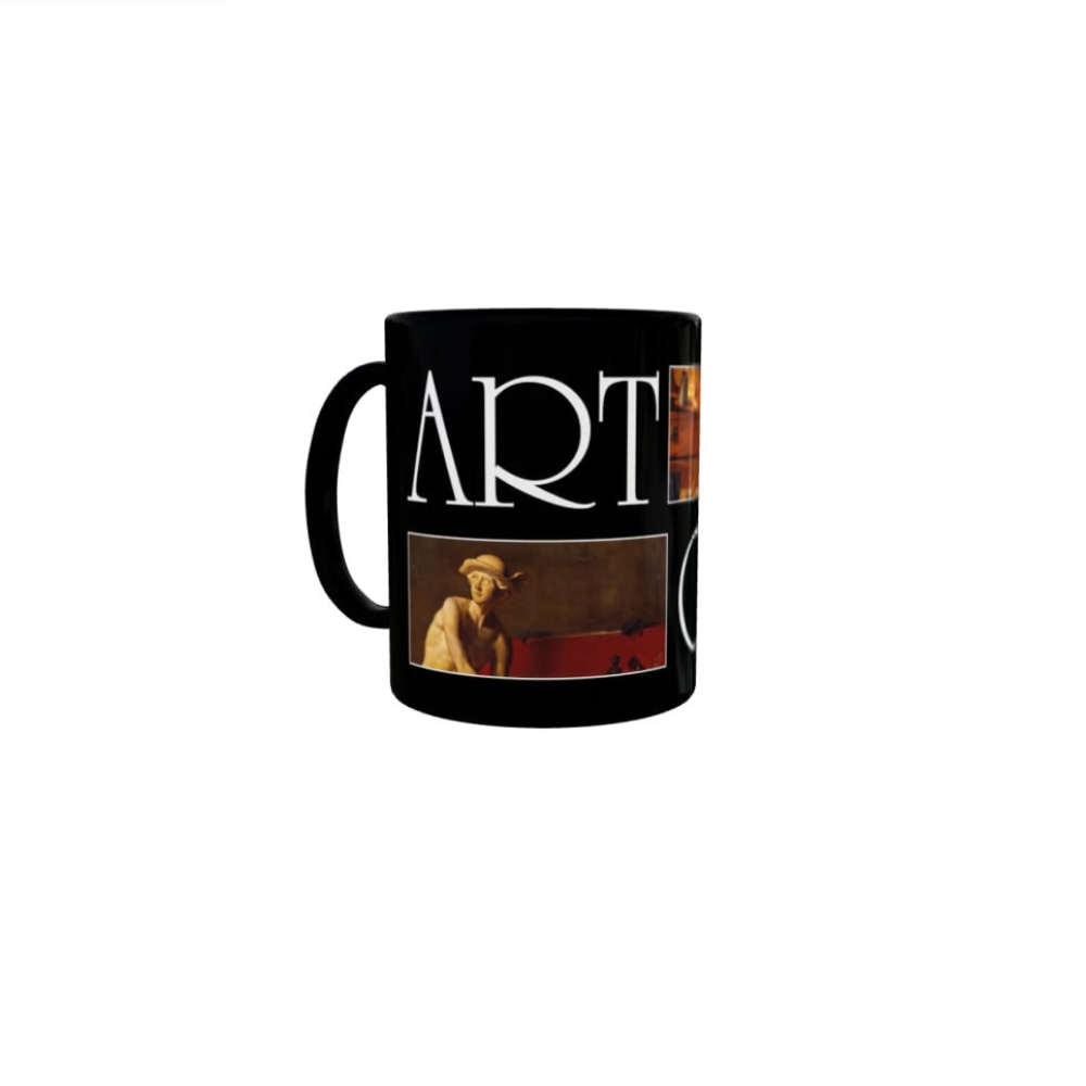 Кружка керамическая "ART CLUB. Натюрморт с атрибутами искусств. Жан-Батист Симеон", 480 мл, черный