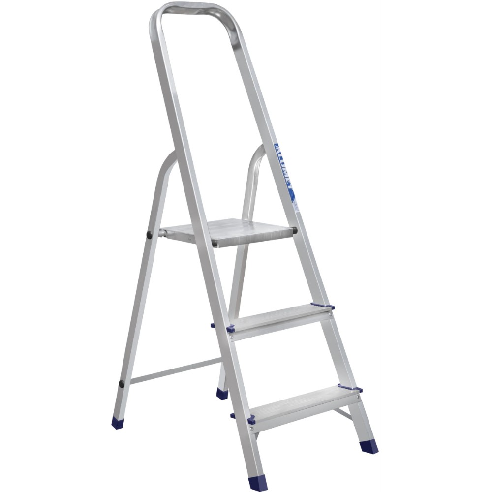 Лестница-стремянка Алюмет АМ703, алюминиевая, матовая, 3 ступени