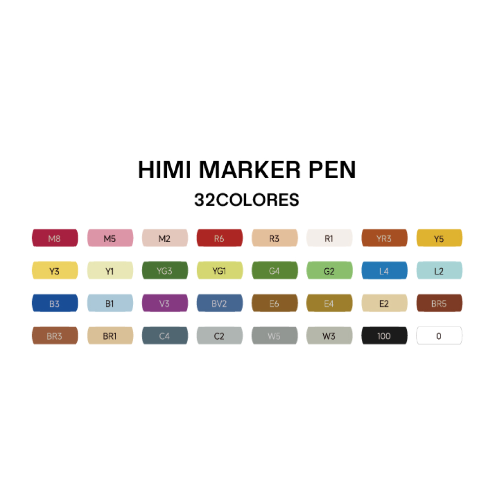 Набор маркеров художественных "Himi", 32 штуки - 14