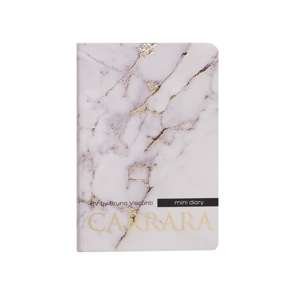 Ежедневник недатированный "Carrara", А7, 416 страниц, белый, золотой