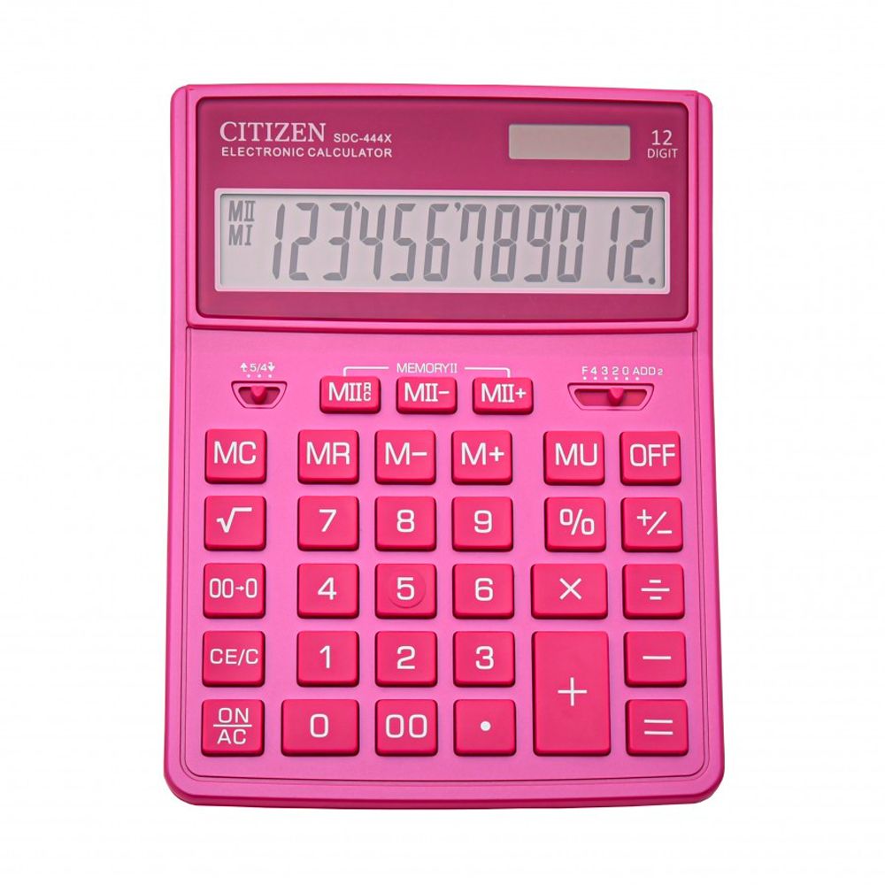 Калькулятор настольный CITIZEN "SDC-444 XRPKE", 12-разрядный, розовый - 3
