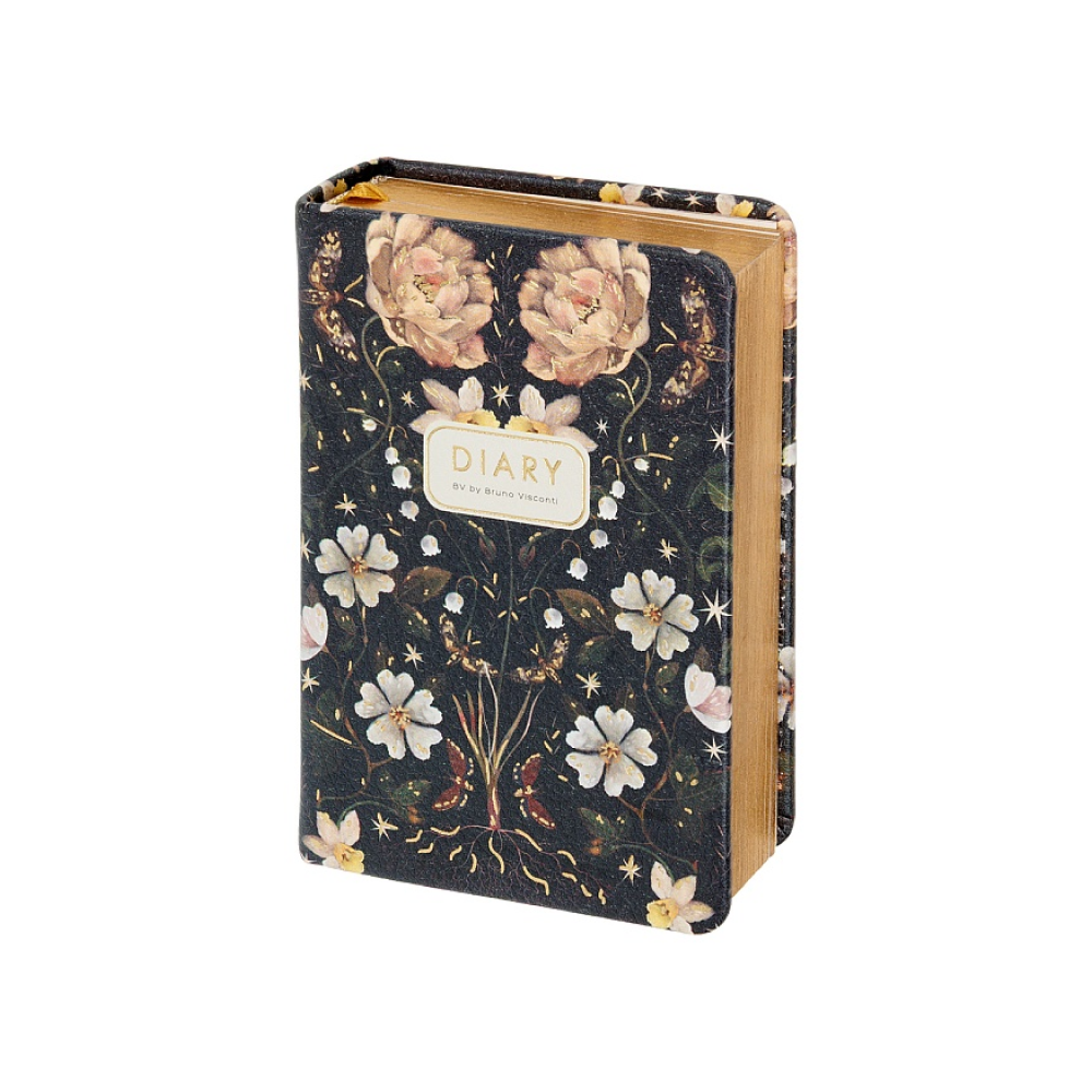 Ежедневник недатированный "Flora. Night Garden", А7, 416 страниц, черный