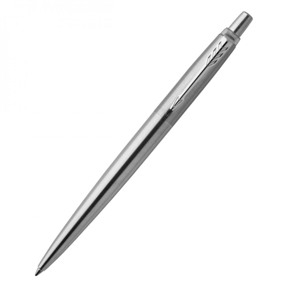 Ручка шариковая автоматическая "Parker Jotter Stainless Steel CT", 0.7 мм, серебристый, стерж. синий