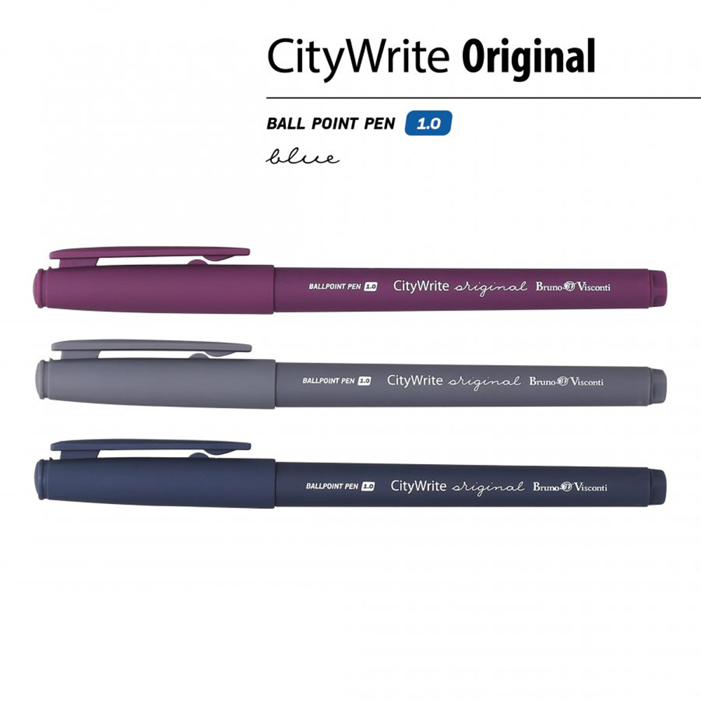 Ручка шариковая "CityWrite", 1,0 мм, ассорти, стерж. синий