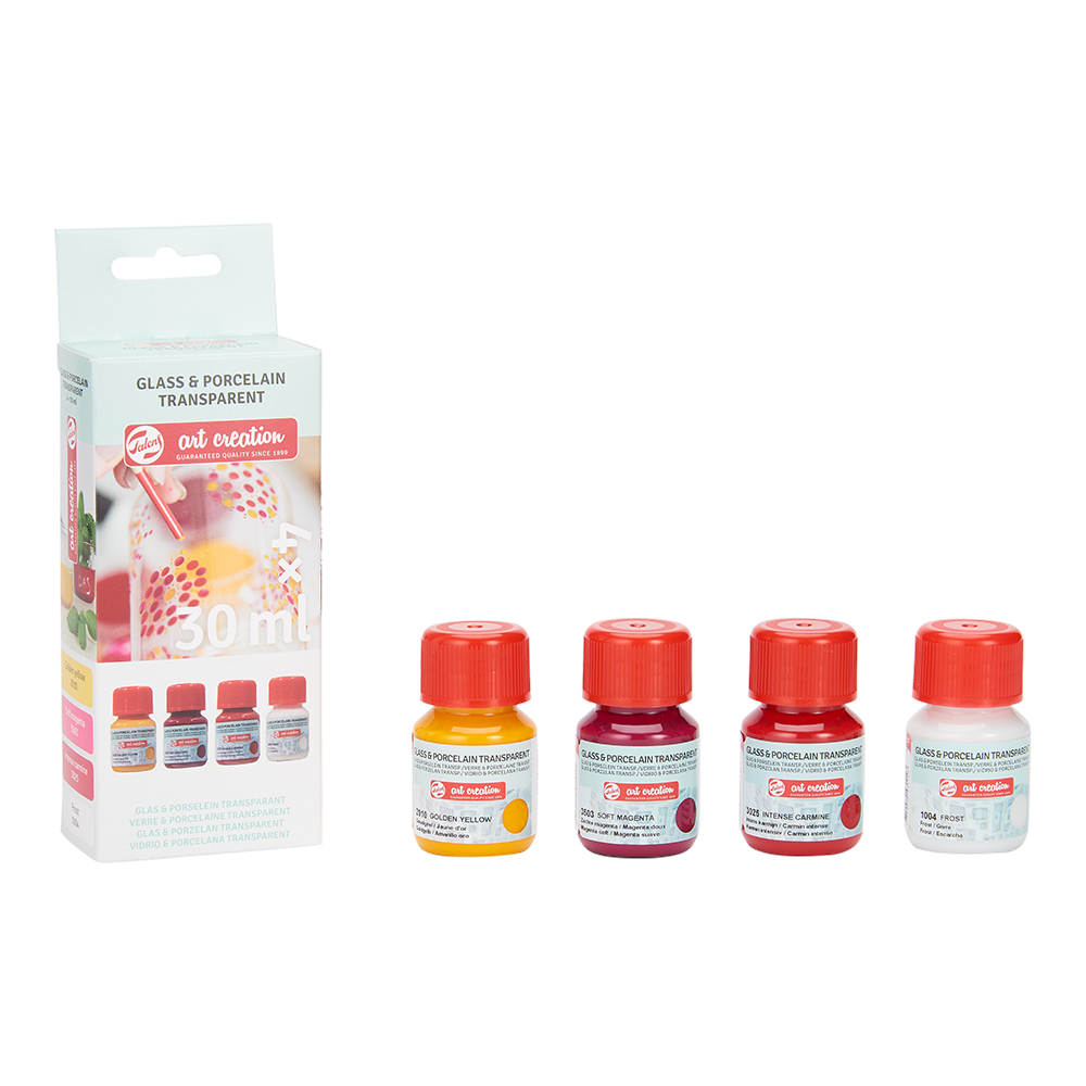 Набор красок декоративных "GLASS&PORCELAIN TRANSPARENT", 4 цвета, 30 мл - 3