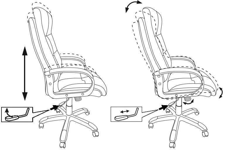 Кресло для руководителя "Бюрократ CH-824B", кожзам, пластик, черный - 6