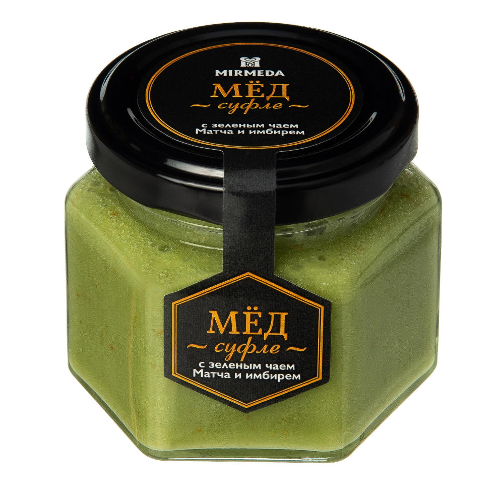Мёд-суфле "Mirmeda" с зелёным чаем и имбирём, 150 гр