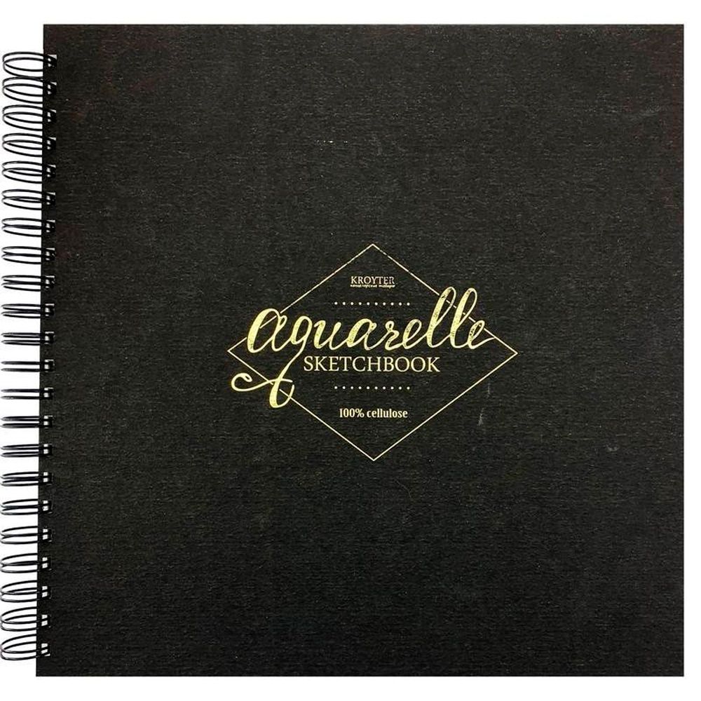 Скетчбук "Aquarelle", 29.5x29.5 см, 200 г/м2, 30 листов, черный