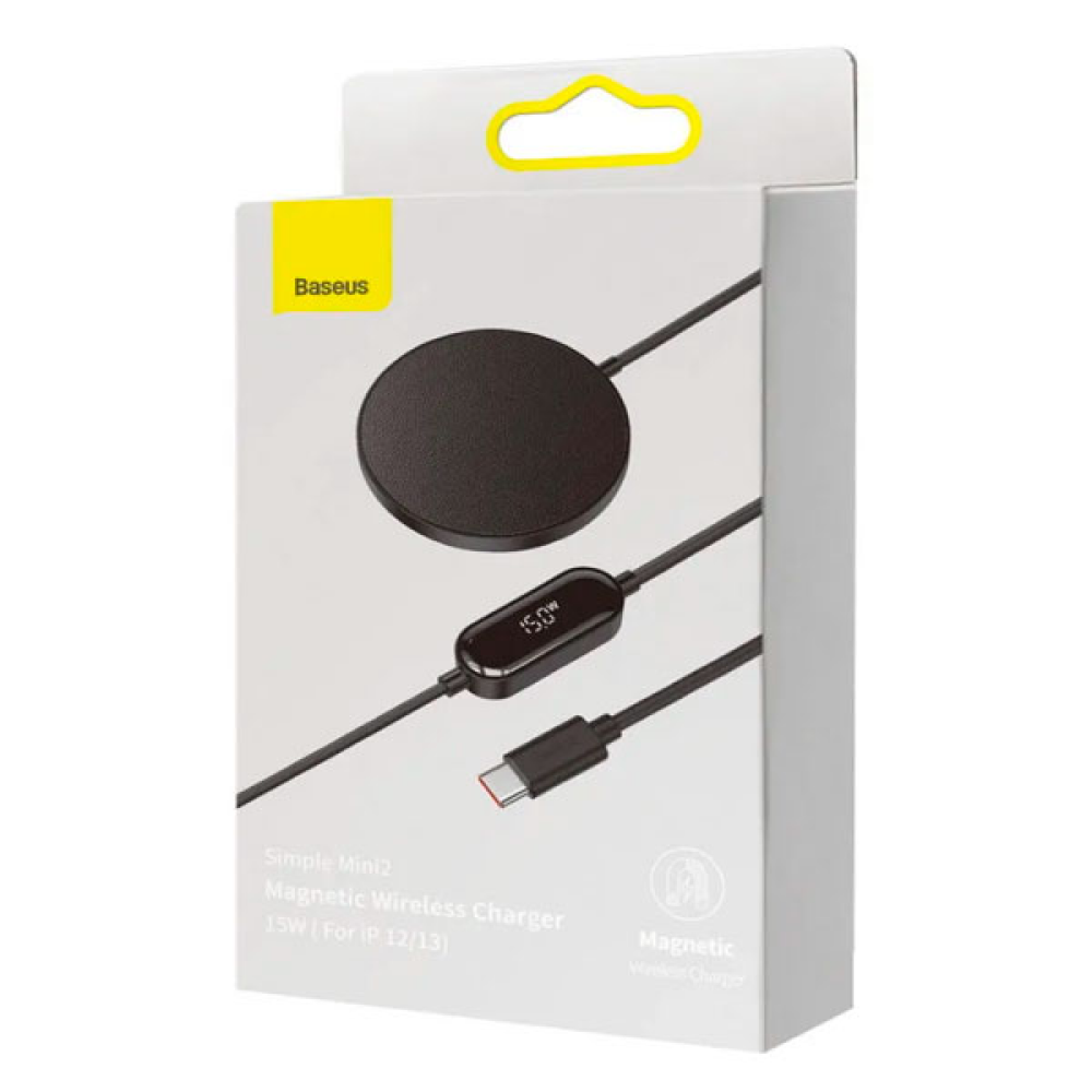 Беспроводное зарядное устройство "Baseus Simple Mini2 Magnetic", черный  - 6