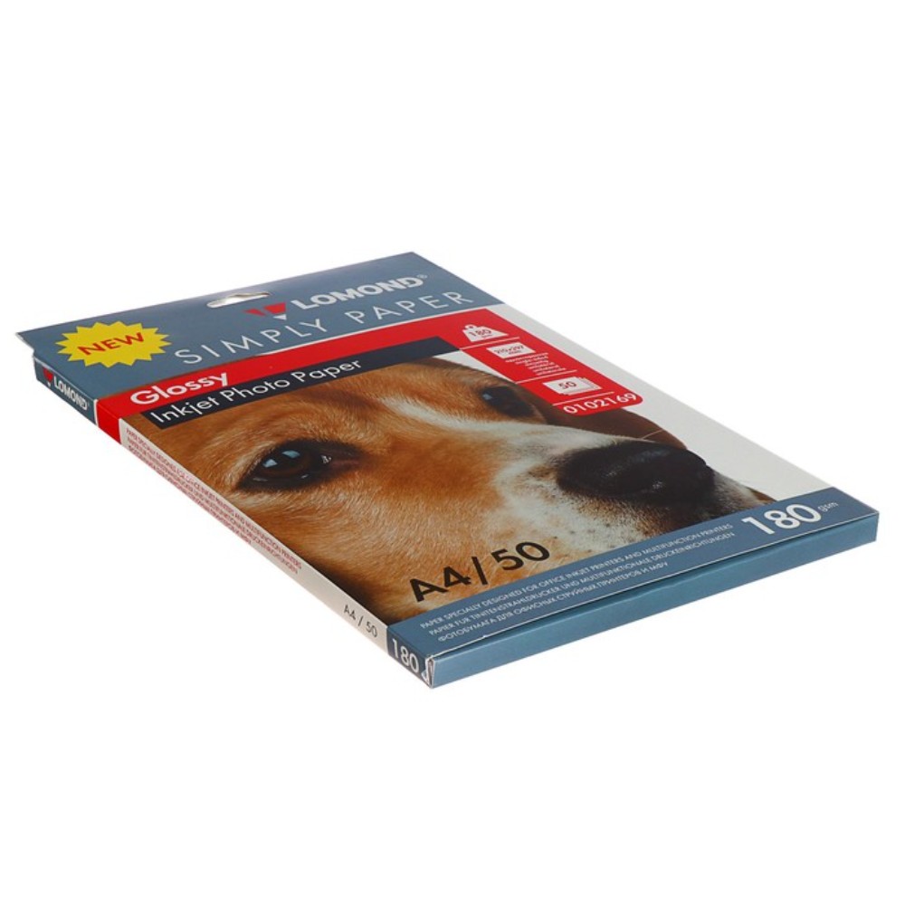 Фотобумага глянцевая для струйной печати "Lomond", А4, 50 листов, 180 г/м2