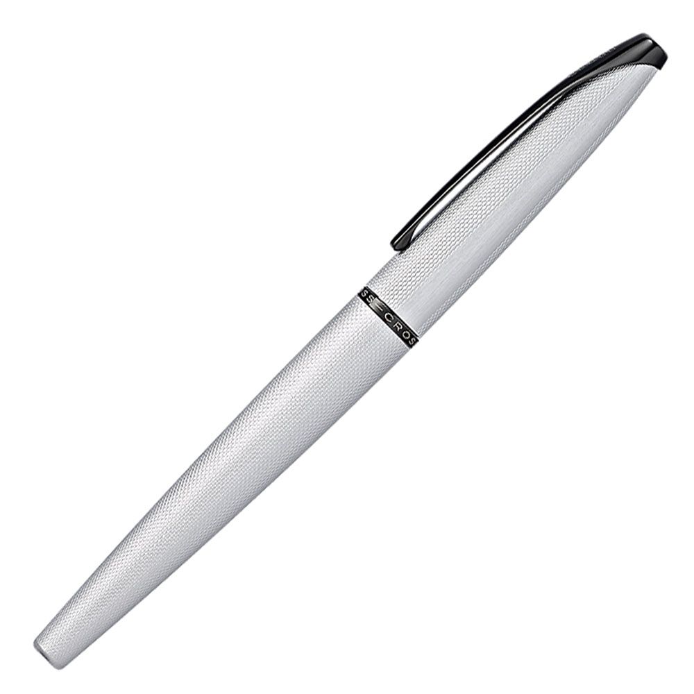 Ручка перьевая "Cross ATX Brushed Chrome Fountain Pen", M, белый, черный, патрон черный - 4