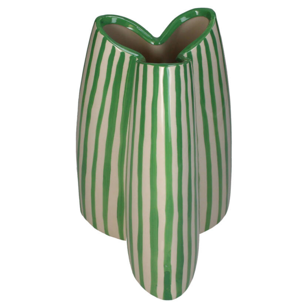 Ваза "Stripes", зеленый, белый
