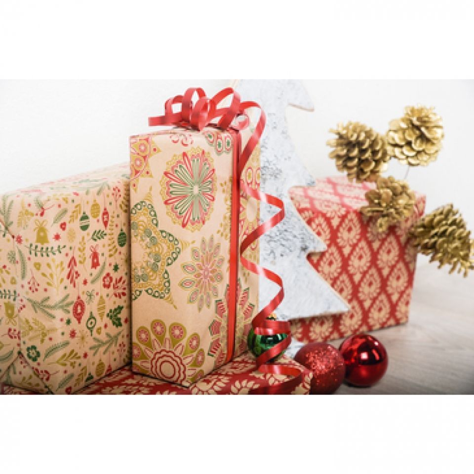 Бумага декоративная в рулоне "Authentic christmas", 2x0.7 м, 70 г/м2, ассорти
