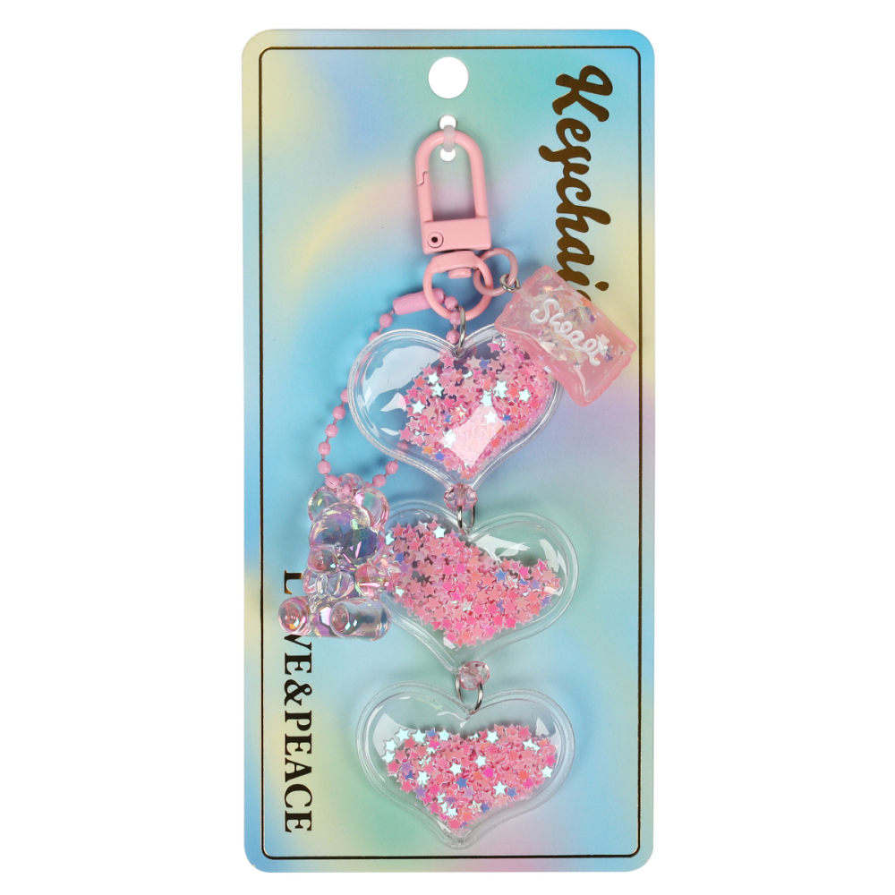 Брелок "Сердечки", розовый