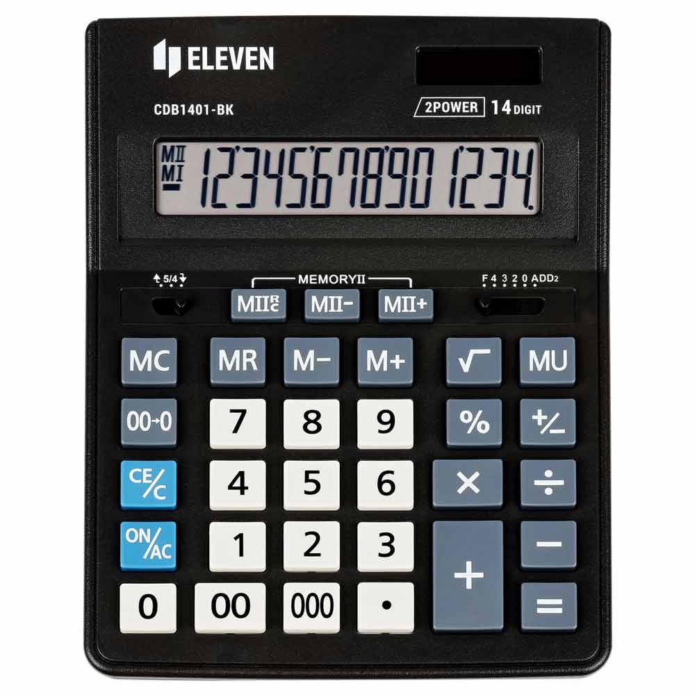 Калькулятор настольный Eleven "CDB1401-BK", 14-разрядный, черный
