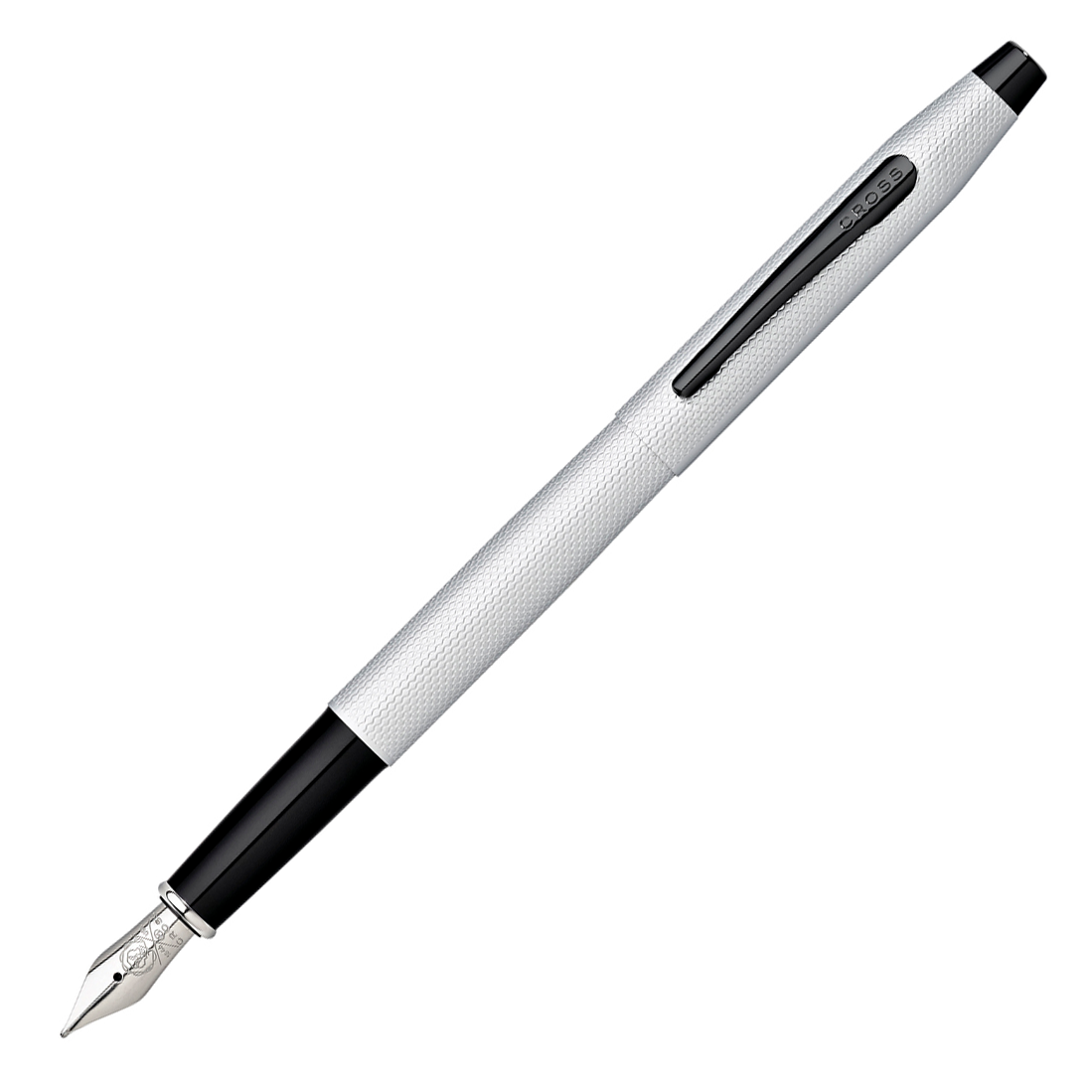 Ручка перьевая "Cross Classic Century Brushed Chrome", M, серебристый, черный, патрон черный