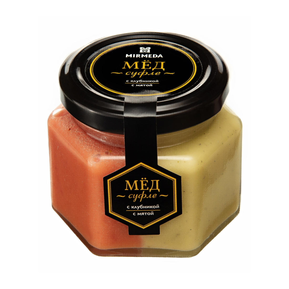 Мёд-суфле "Mirmeda" с клубникой и мятой, 180 гр