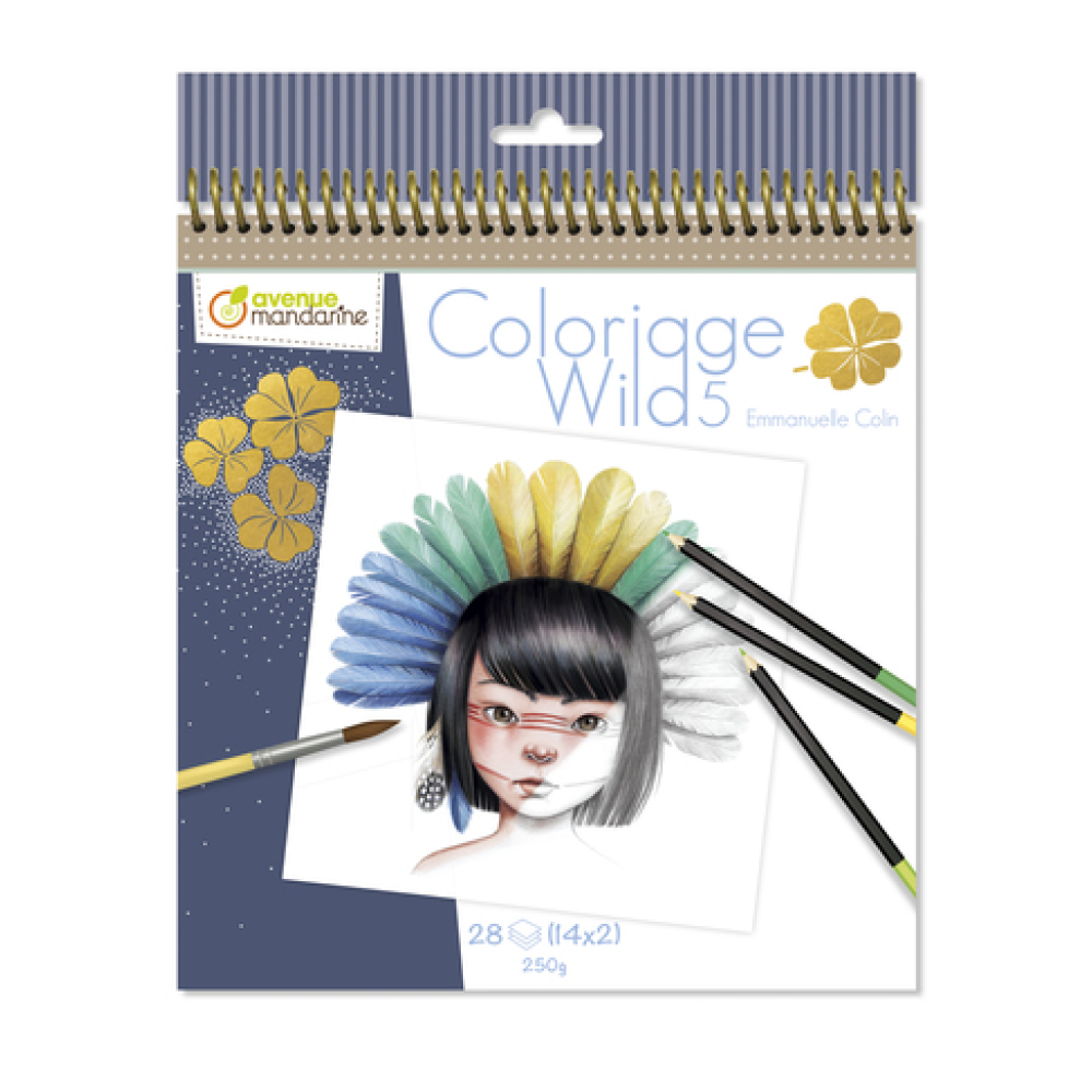 Раскраска на английском языке "Colouring book Wild 5", Emmanuelle Colin