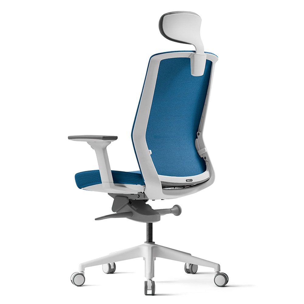 Кресло для руководителя BESTUHL J1, сетка, ткань, пластик, голубой  - 4