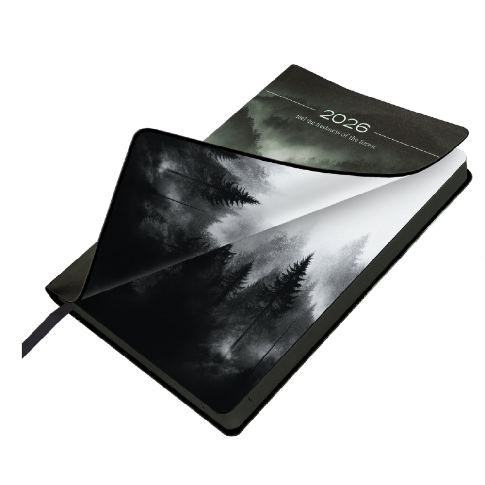 Ежедневник датированный "Vista. Mist", А5, 336 страниц, черный, серый, 2026