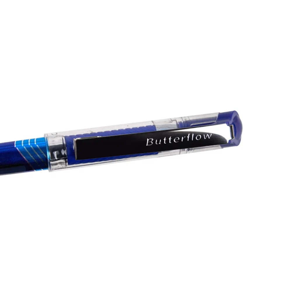 Ручка шариковая "Butterflow", 0.7 мм, синий, серебристый, стерж. синий - 5